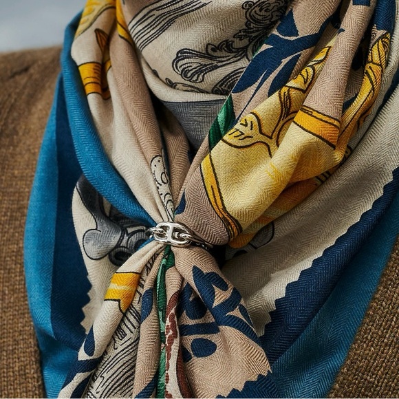 Hermes Palladium Regate Scarf 90 Ring - Picture 7 of 7